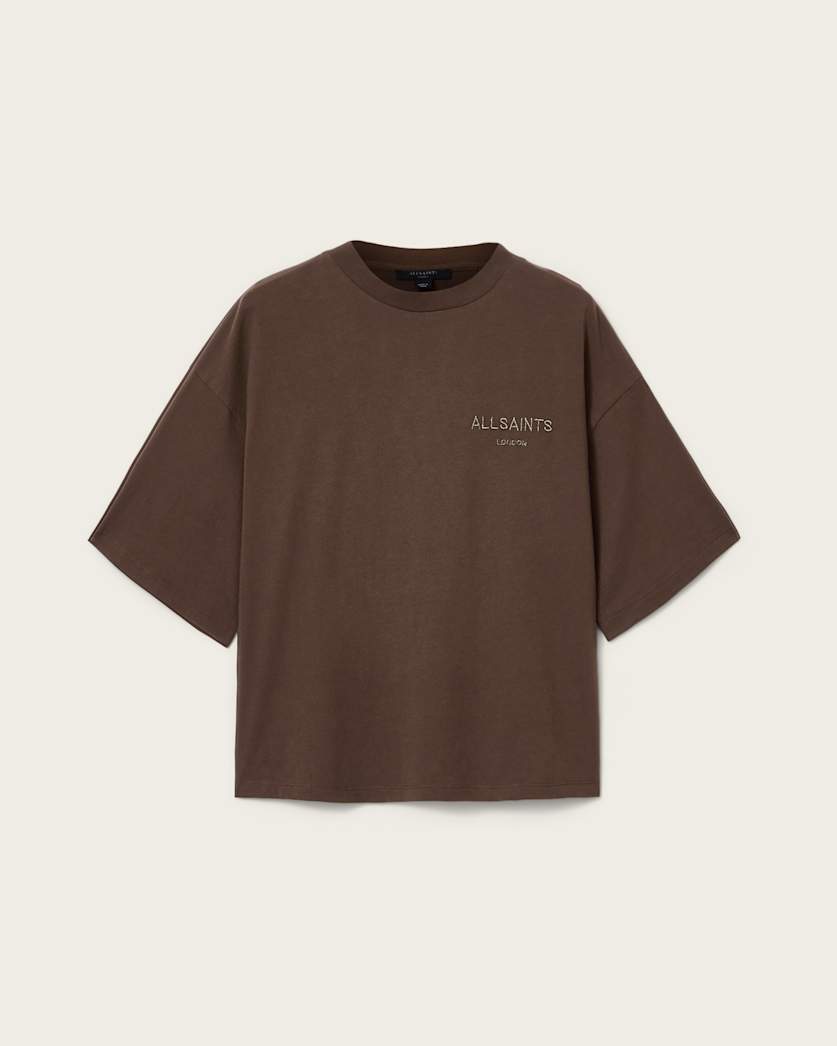AllSaints Amelie Oversized Underground T Shirt Women's Bitter Brown Women's