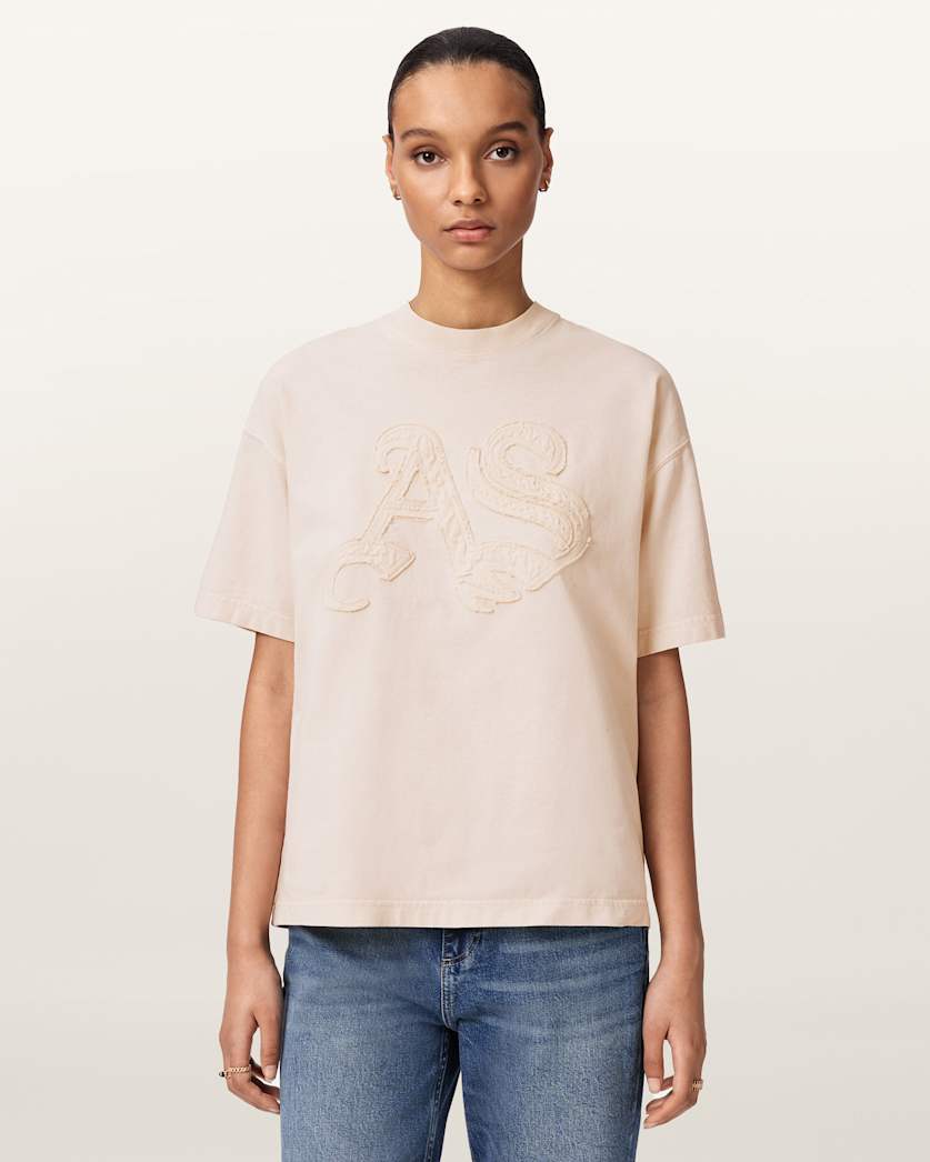 AllSaints Insignia Oversized Etta T Shirt Women's Crystal Pink Women's