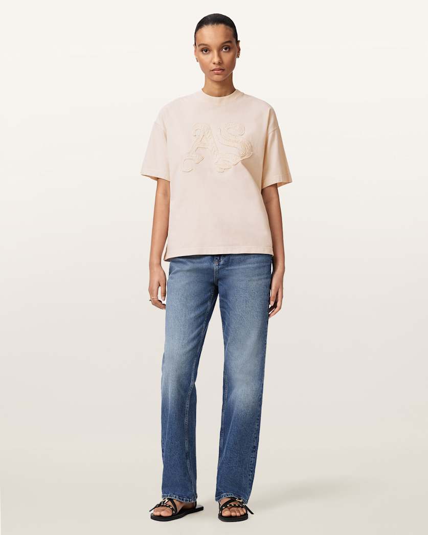 AllSaints Insignia Oversized Etta T Shirt Women's Crystal Pink Women's