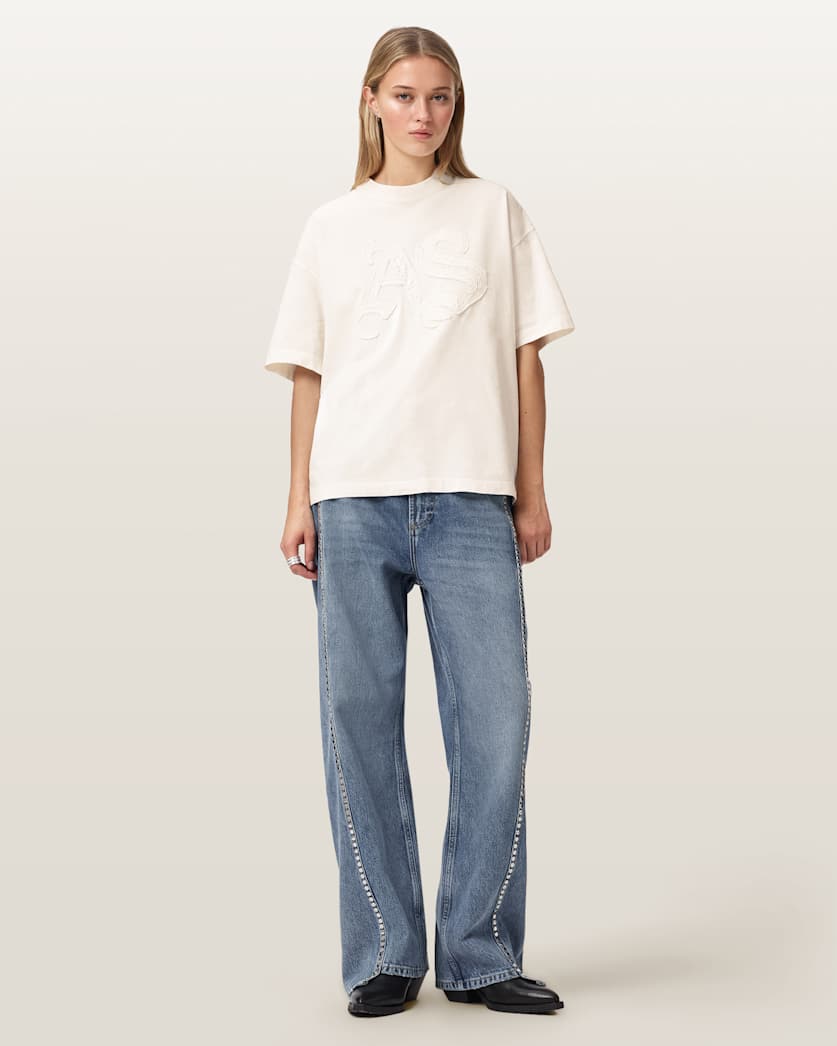 AllSaints Insignia Oversized Etta T Shirt Women's Crystal Pink Women's