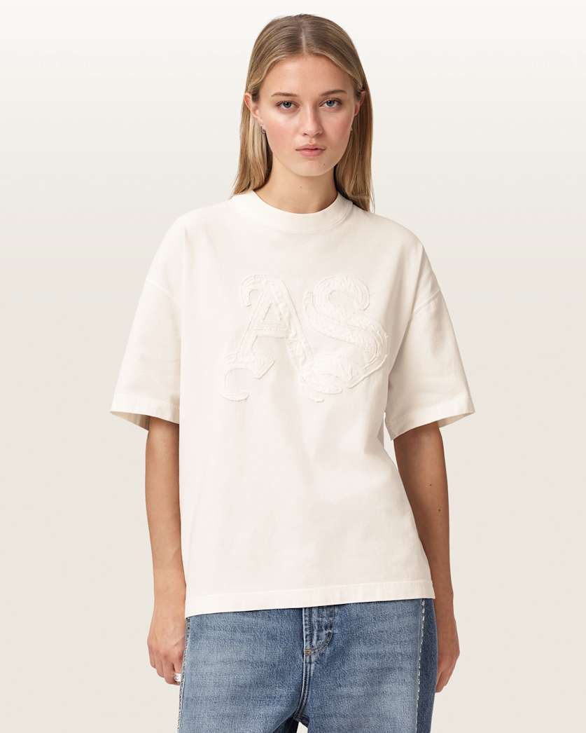 AllSaints Insignia Oversized Etta T Shirt Women's Crystal Pink Women's