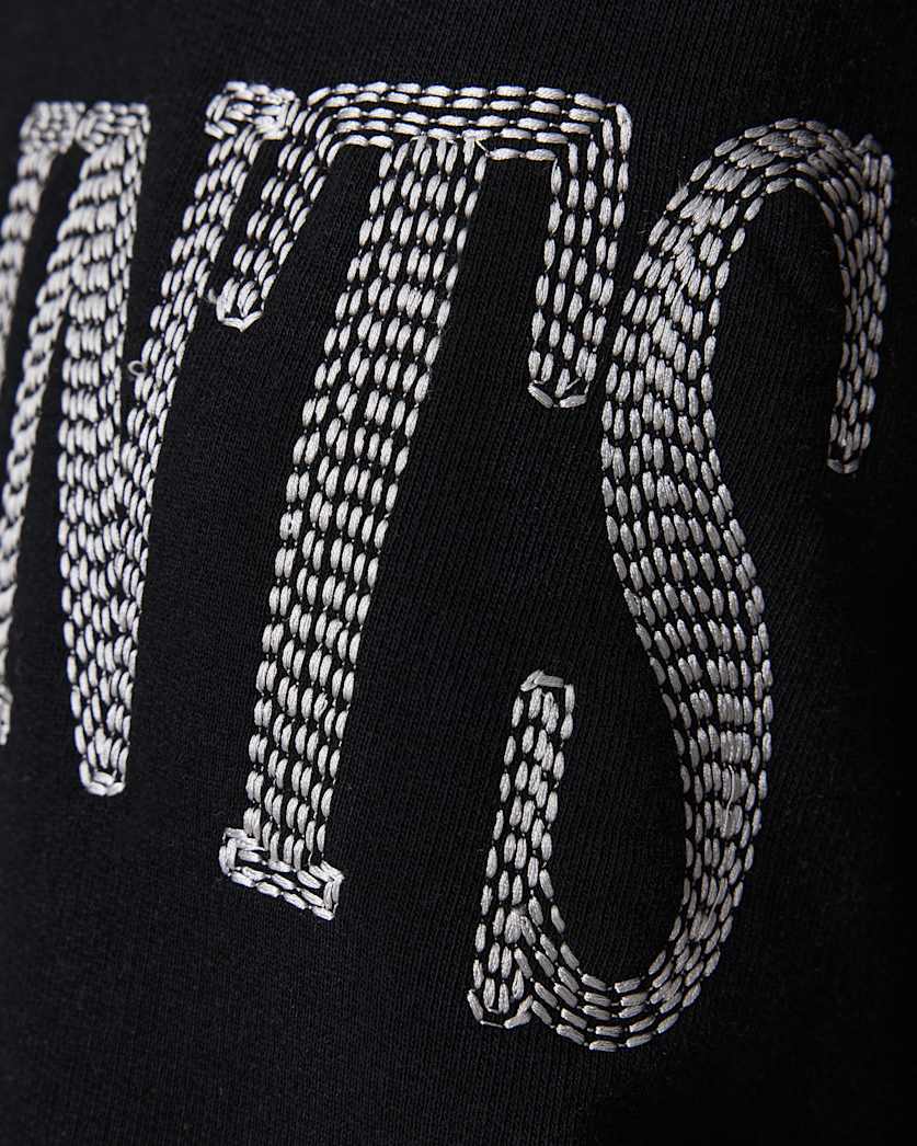 AllSaints Dash Lila Oversized Embroidered Sweatshirt Women's Washed Black Women's