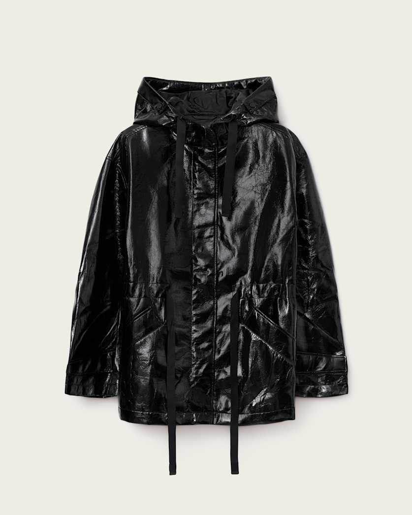 AllSaints Kelsie Shine Hooded Jacket Women's Black Women's