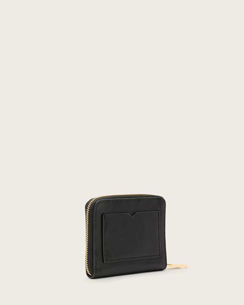 AllSaints Lena Leather Zip Wallet Women's Black Women's