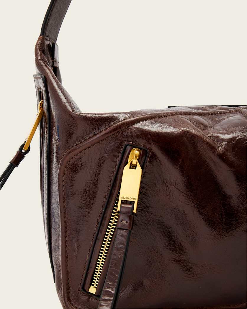 AllSaints Jean Rey Leather Shoulder Bag Women's Cognac Brown Women's
