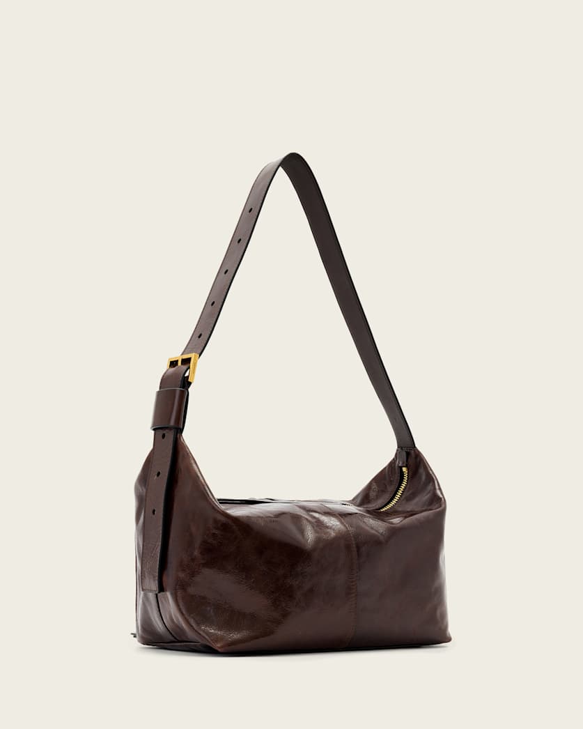 AllSaints Jean Rey Leather Shoulder Bag Women's Cognac Brown Women's
