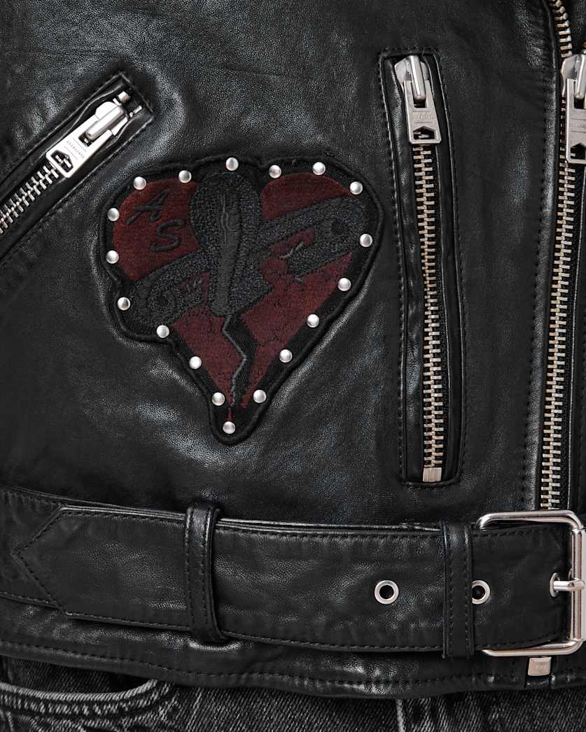 AllSaints College Leather Biker Jacket Women's Black Women's