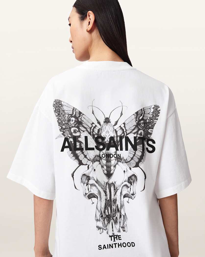 AllSaints Halis Oversized Amelie T Shirt Women's Sandy White Women's