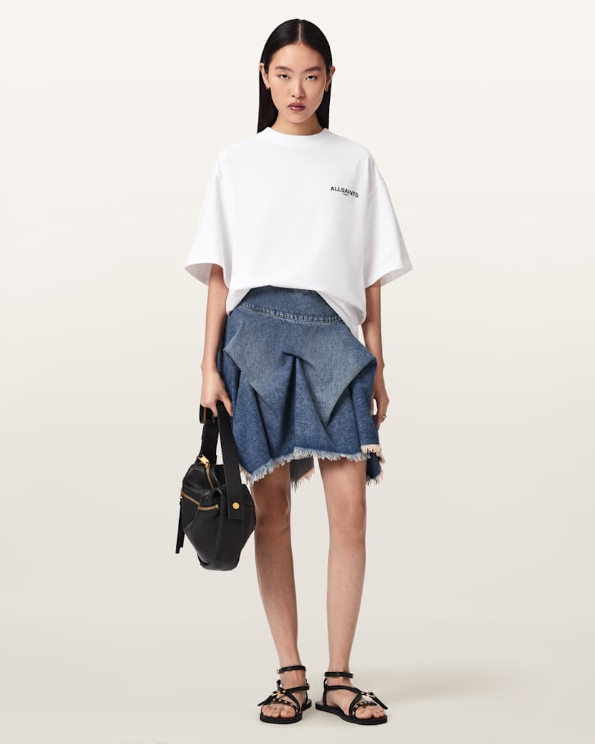 AllSaints Halis Oversized Amelie T Shirt Women's Sandy White Women's