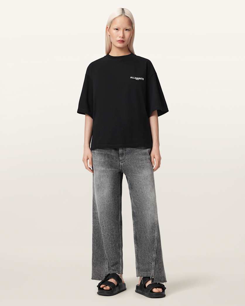 AllSaints Halis Oversized Amelie T Shirt Women's Sandy White Women's