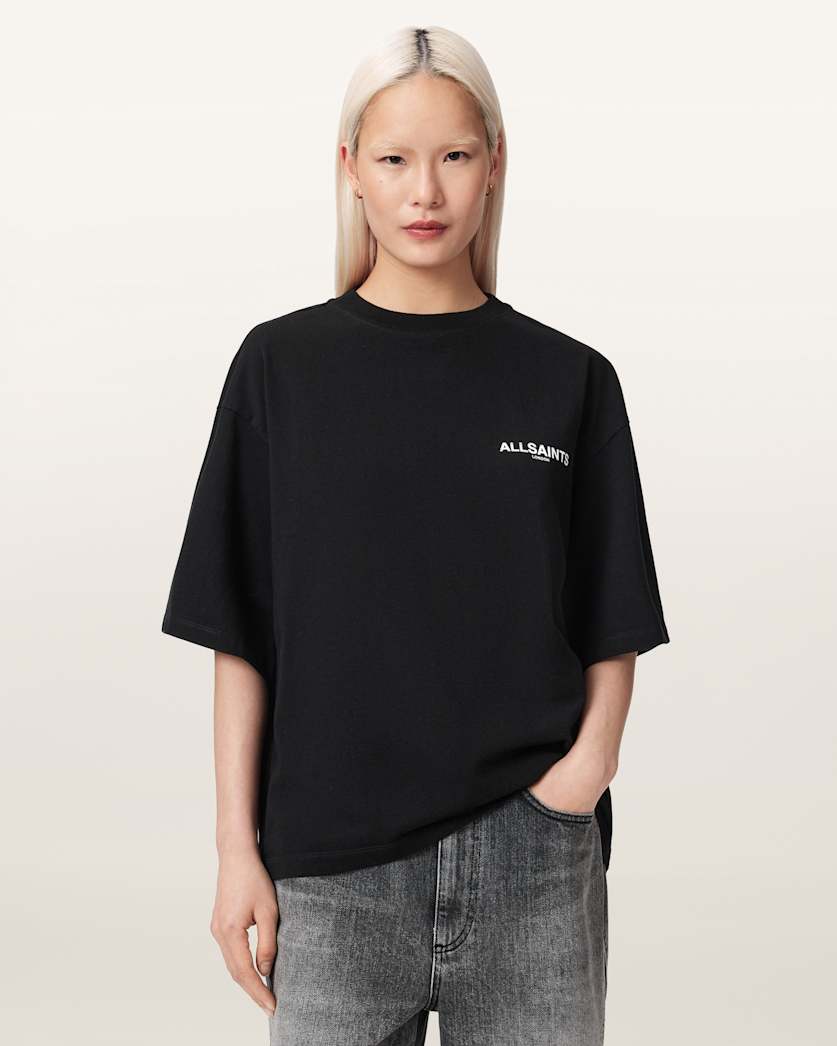 AllSaints Halis Oversized Amelie T Shirt Women's Sandy White Women's