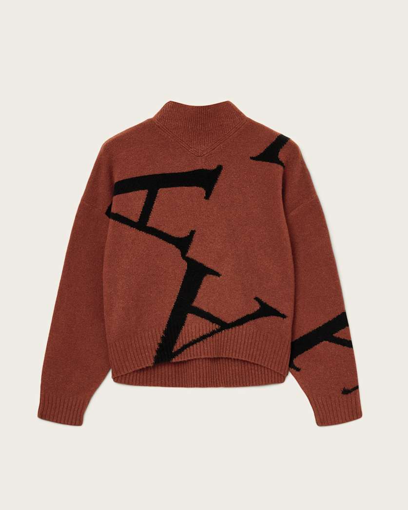 AllSaints A Star Wool Blend Sweater Women's Black/White Women's