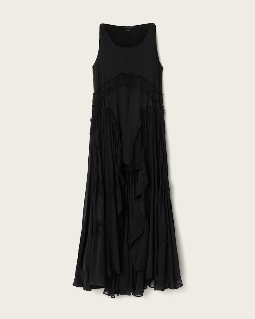 AllSaints Dorina Sleeveless Ruched Maxi Dress Women's Black Women's
