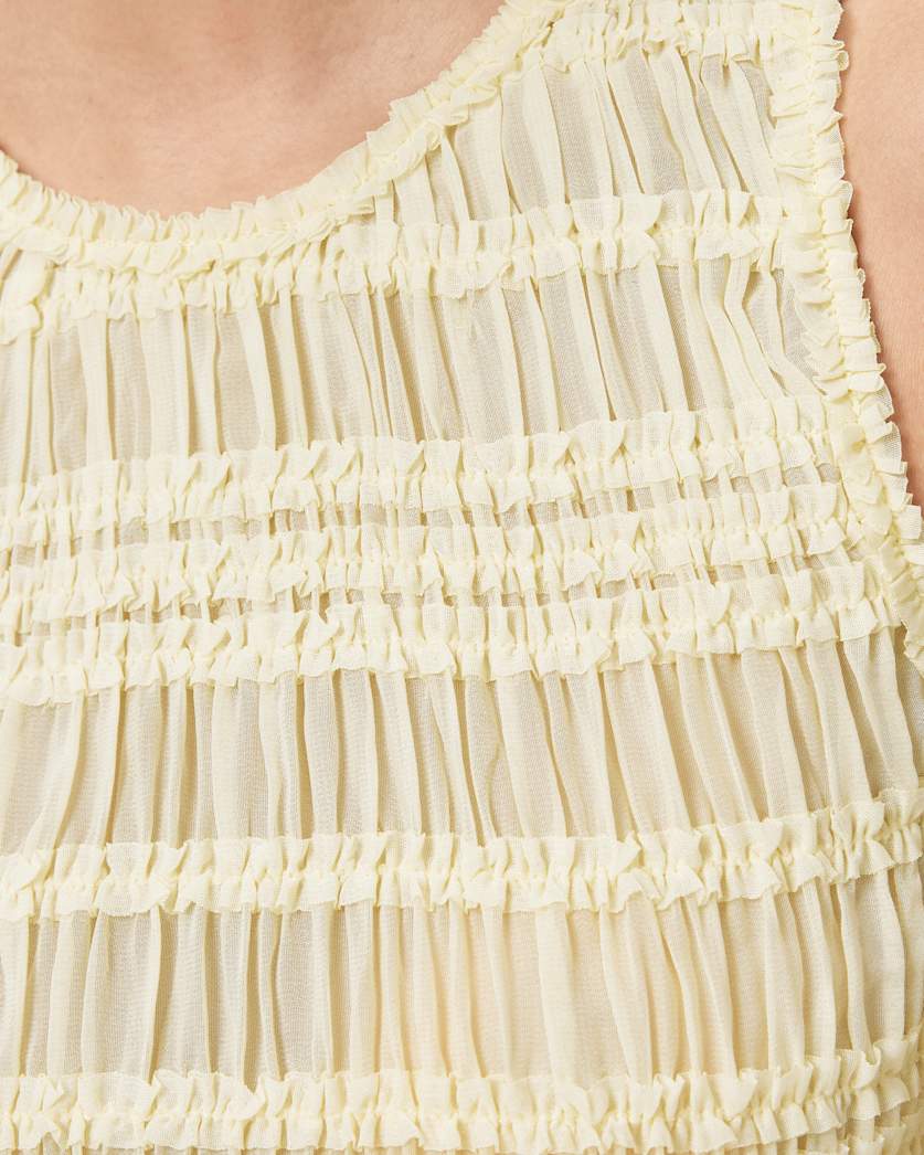 AllSaints Marion Shirred Sleeveless Top Women's Oyster White Women's