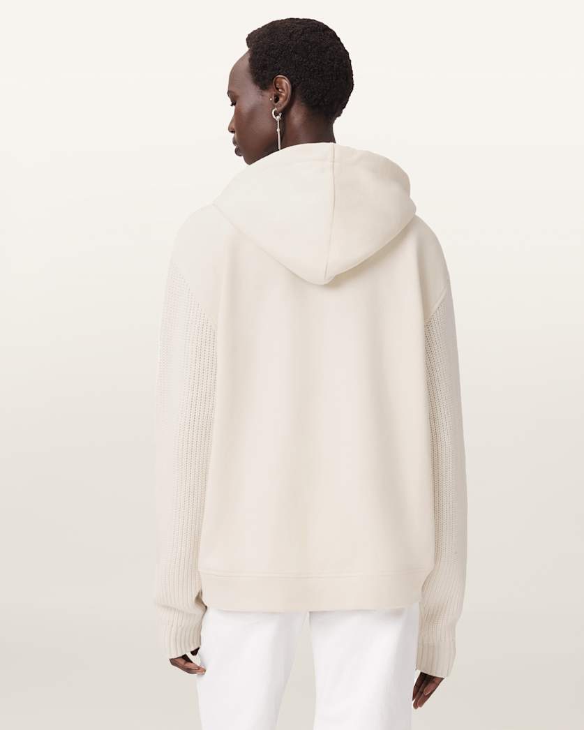 AllSaints Amphie Oversized Cotton Hoodie Women's Tofu White Women's