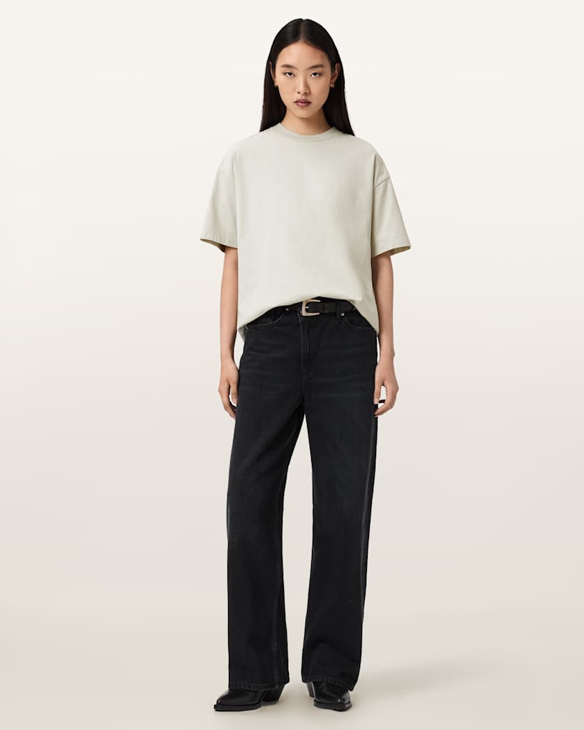 AllSaints Odyssey Etta Oversized T Shirt Women's Black Women's