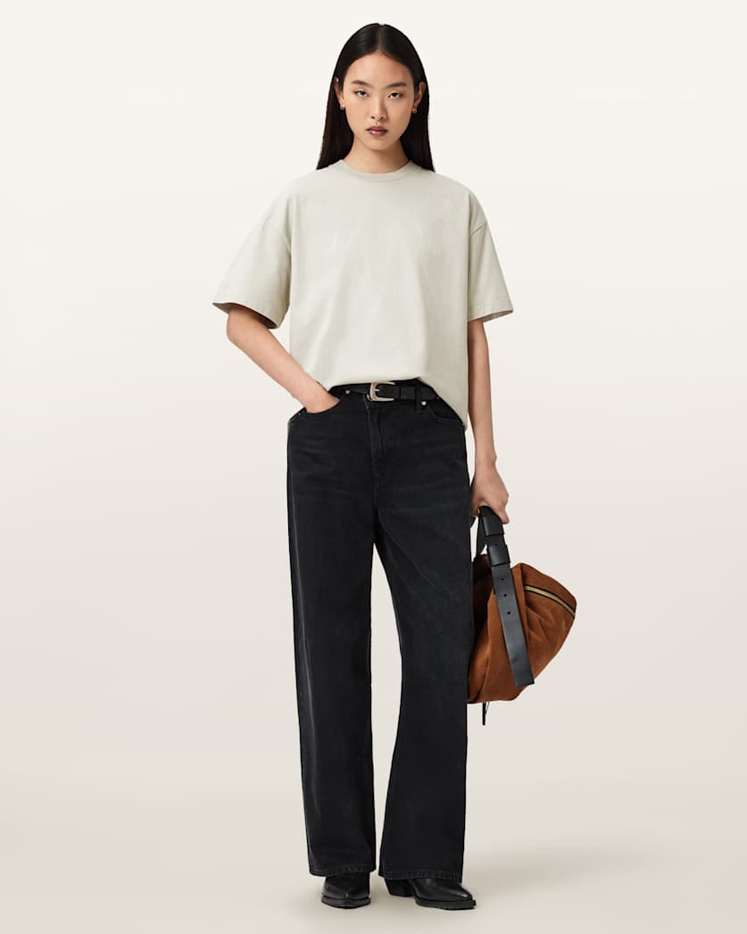 AllSaints Odyssey Etta Oversized T Shirt Women's Black Women's