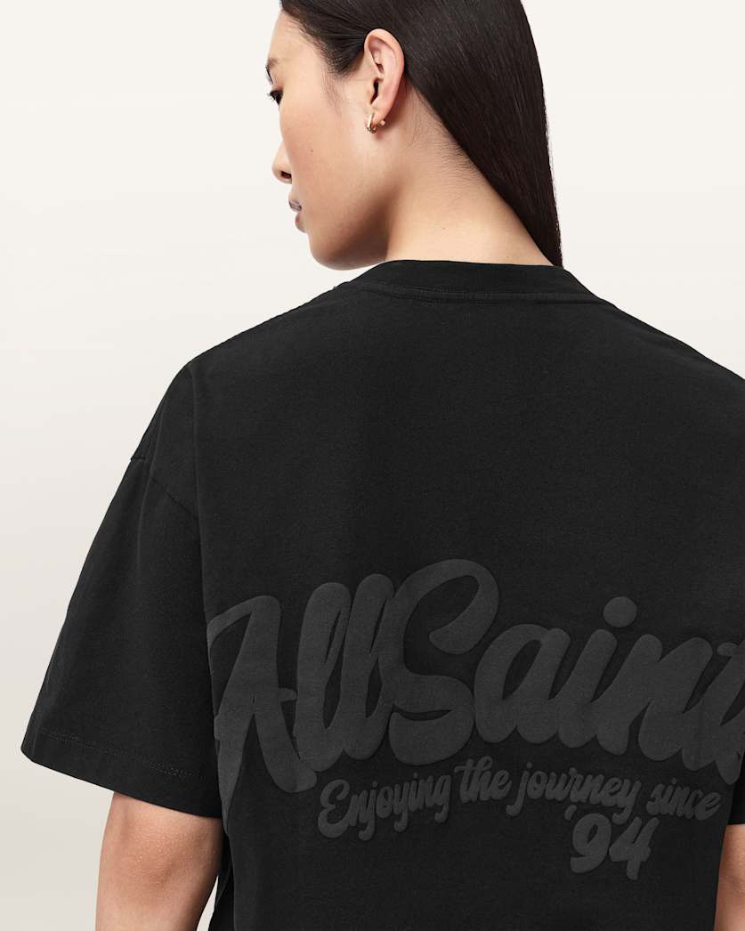 AllSaints Odyssey Etta Oversized T Shirt Women's Black Women's