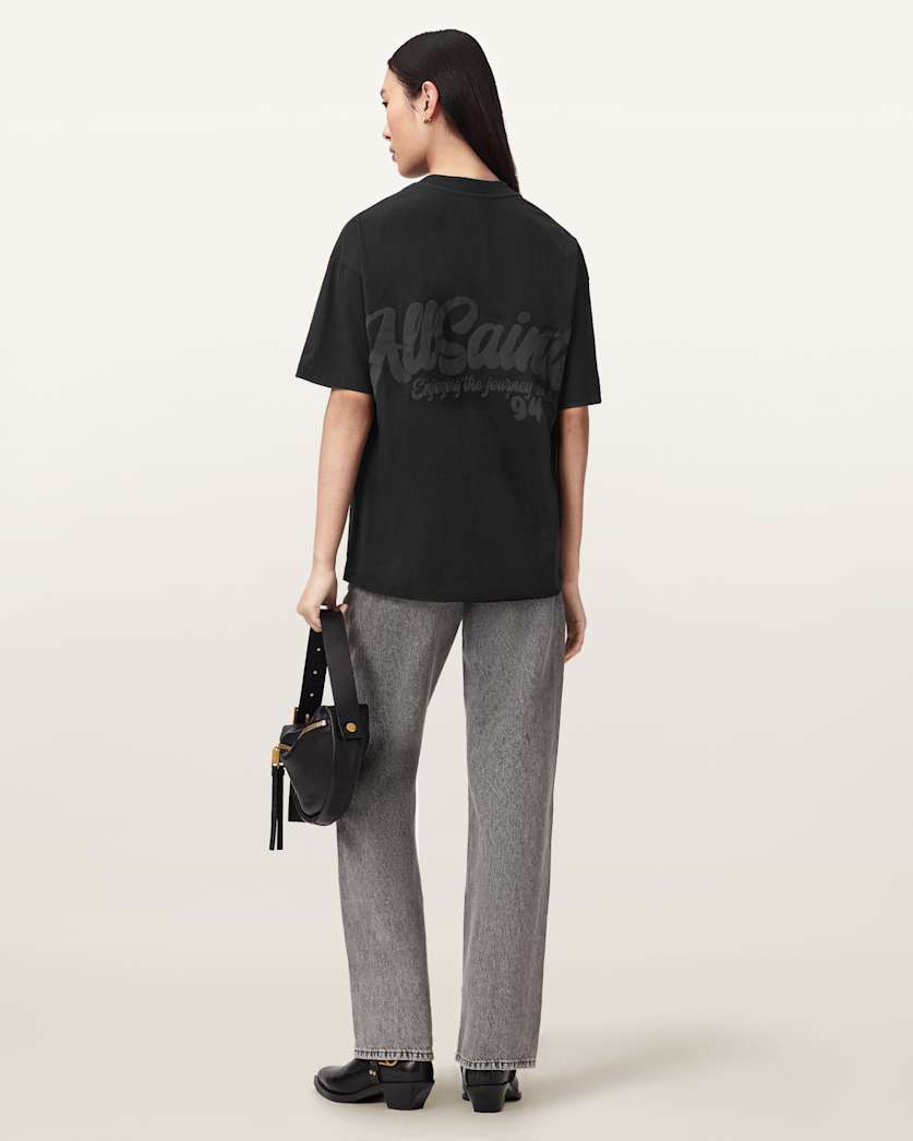 AllSaints Odyssey Etta Oversized T Shirt Women's Black Women's