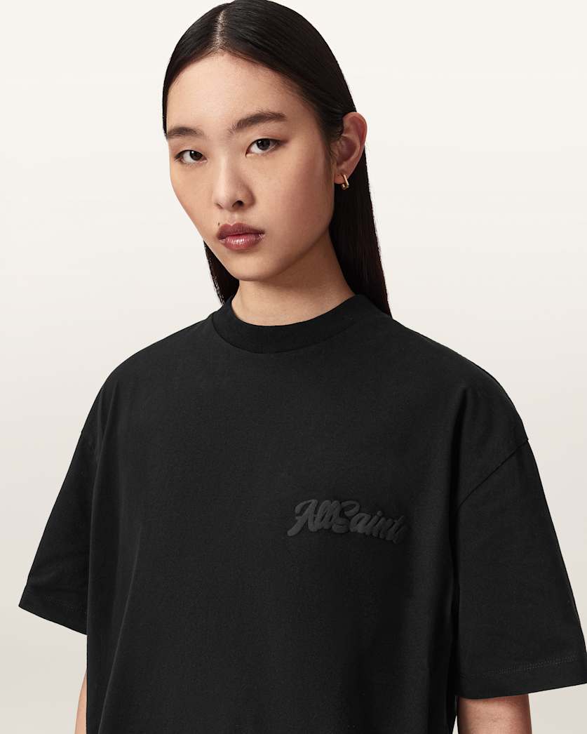 AllSaints Odyssey Etta Oversized T Shirt Women's Black Women's