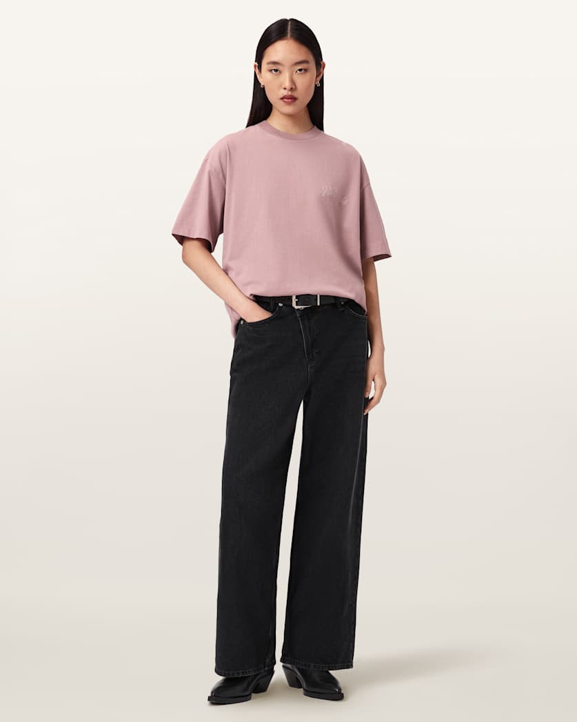 AllSaints Odyssey Etta Oversized T Shirt Women's Black Women's