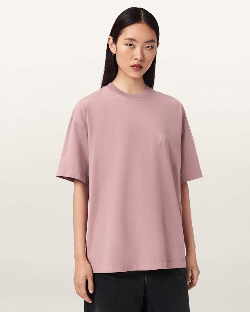 AllSaints Odyssey Etta Oversized T Shirt Women's Black Women's