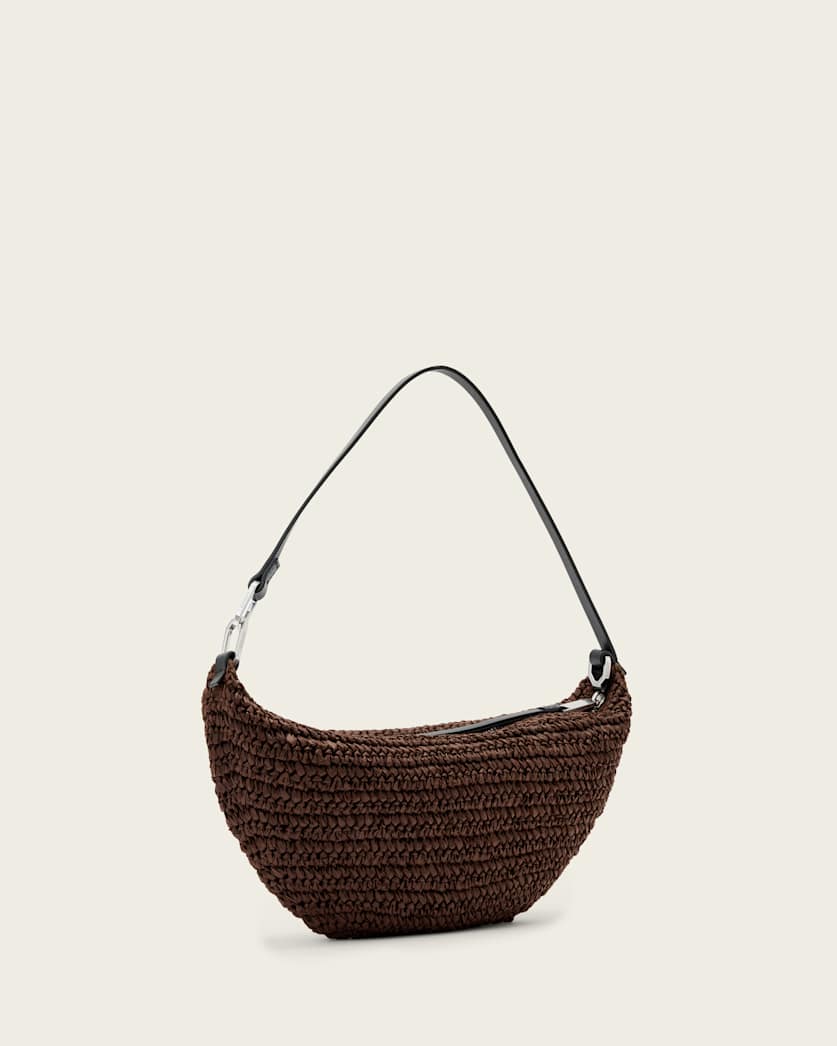 AllSaints Luna Micro Woven Bag Women's Cognac Brown Women's