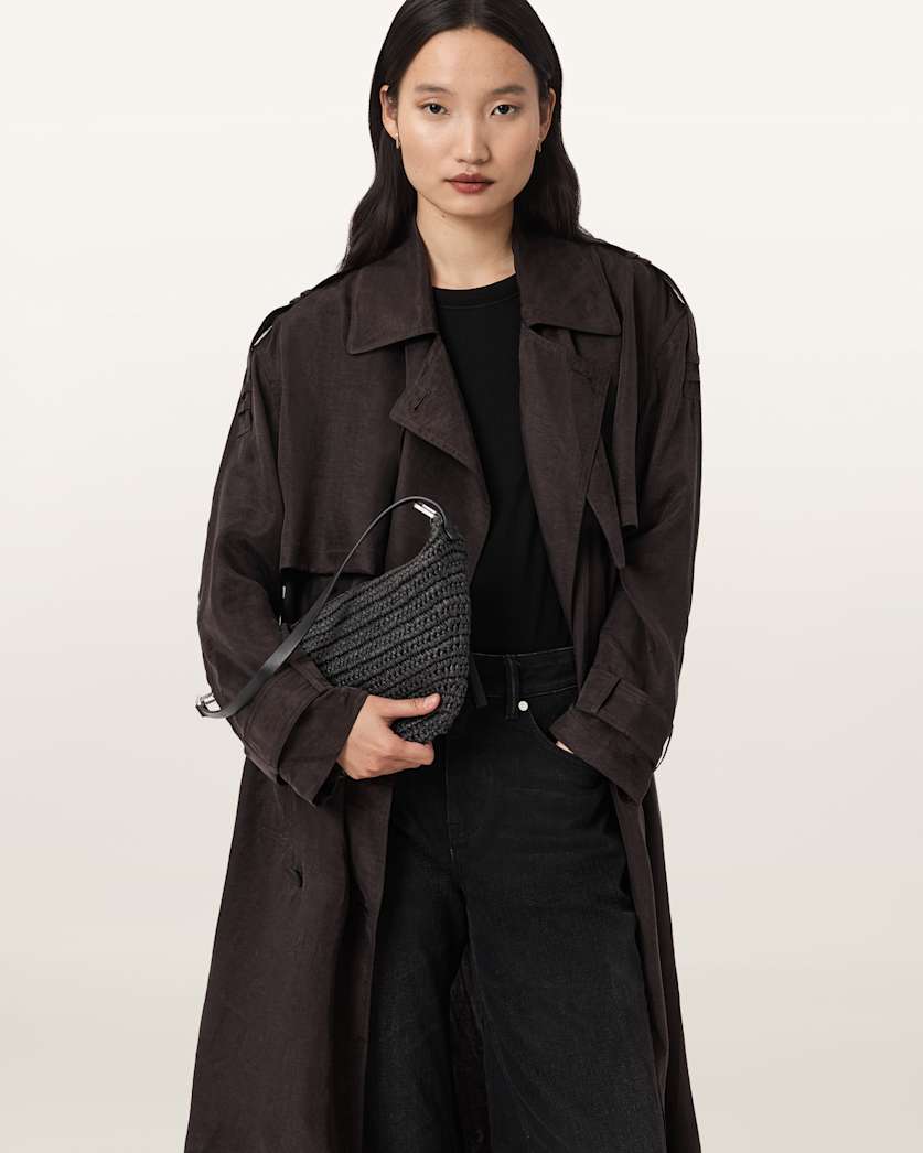 AllSaints Luna Micro Woven Bag Women's Black Women's