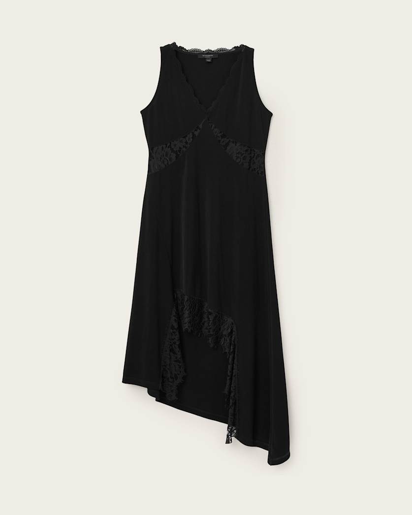 AllSaints Lailey Asymmetric Dress Women's Black Women's