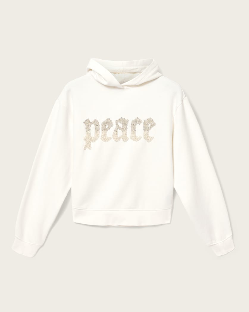 AllSaints Peace Pippa Embellished Hoodie Women's Optic White Women's