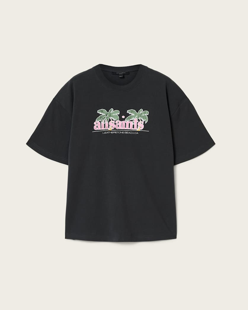 AllSaints Troppo Oversized Etta T Shirt Women's Washed Black Women's