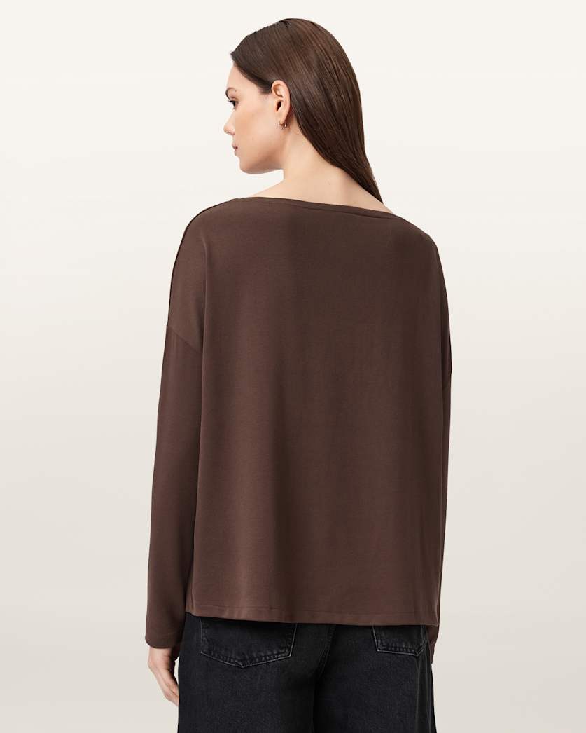 AllSaints Rita Relaxed Fit T Shirt Women's Bitter Brown Women's