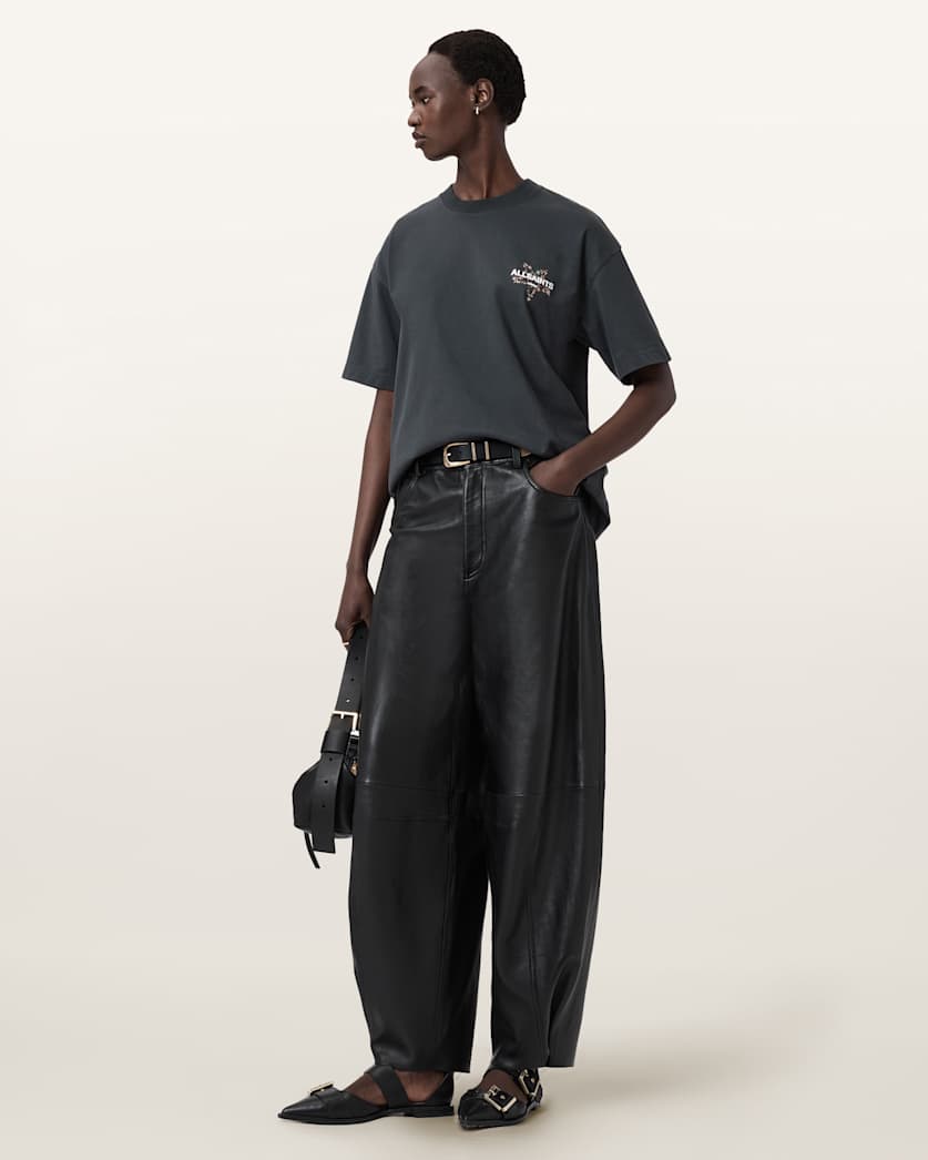 AllSaints Pentacle Oversized Etta T Shirt Women's Washed Black Women's