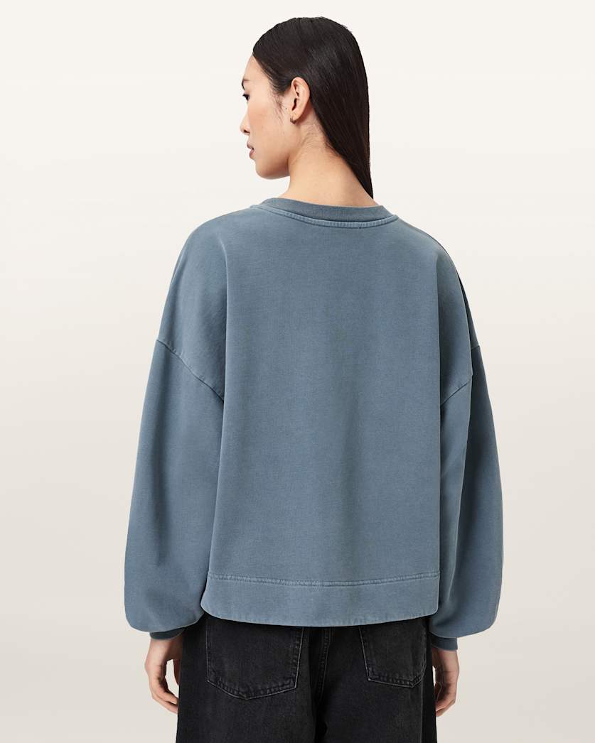 AllSaints Lover Oversized Crew Neck Sweatshirt Women's Abbey Stone Green Women's