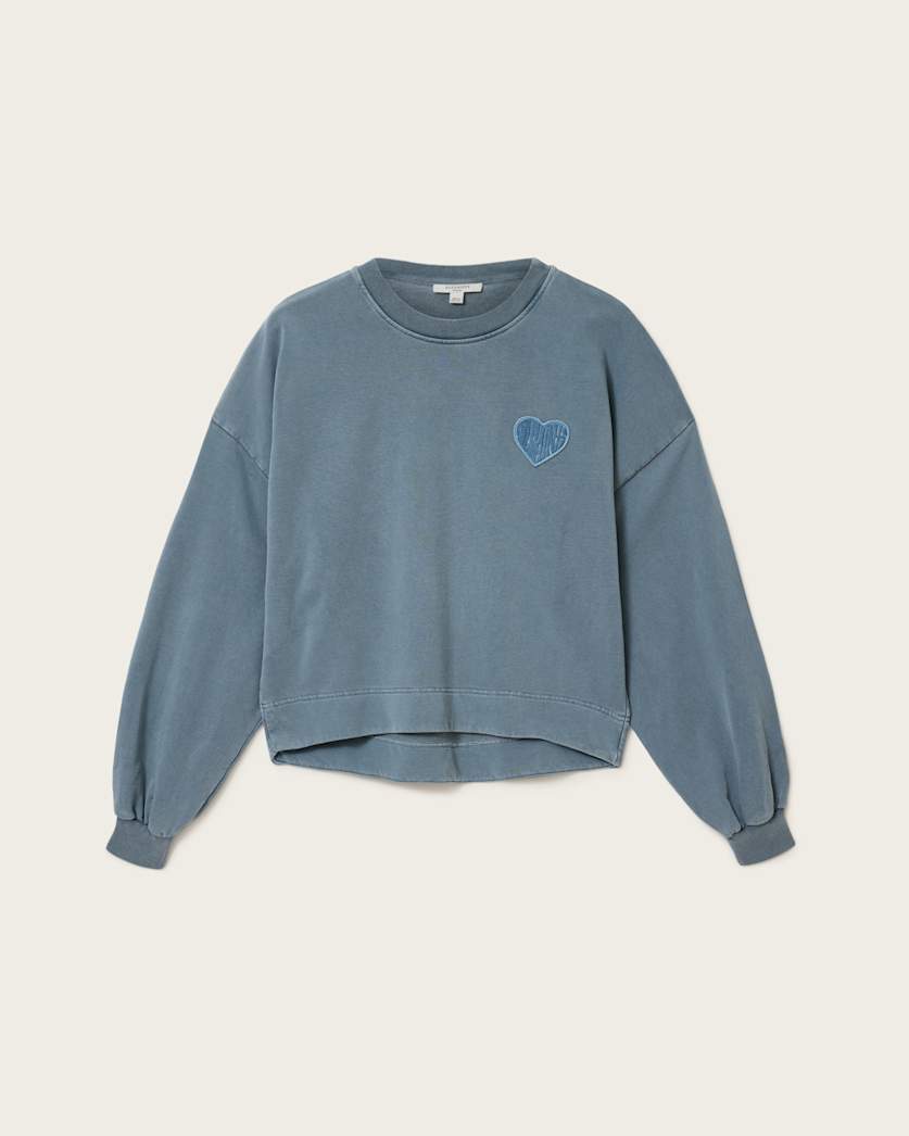 AllSaints Lover Oversized Crew Neck Sweatshirt Women's Abbey Stone Green Women's