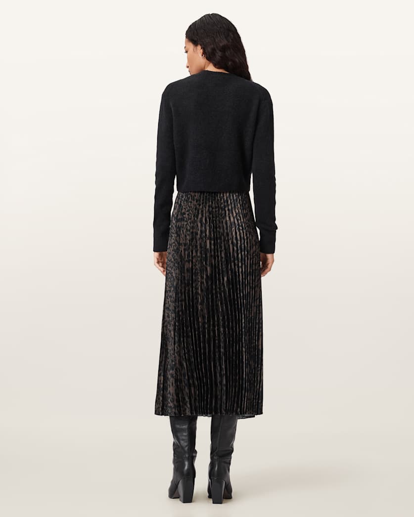 AllSaints Evia 2 In 1 Dress Women's Black/Fango Green Women's