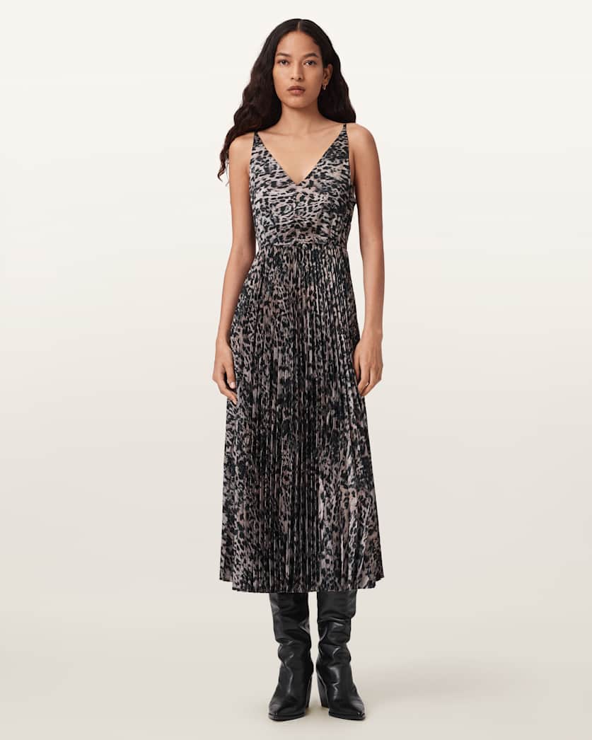 AllSaints Evia 2 In 1 Dress Women's Black/Fango Green Women's