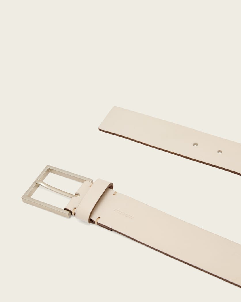 AllSaints Etta Leather Belt Women's Gypsum White Women's