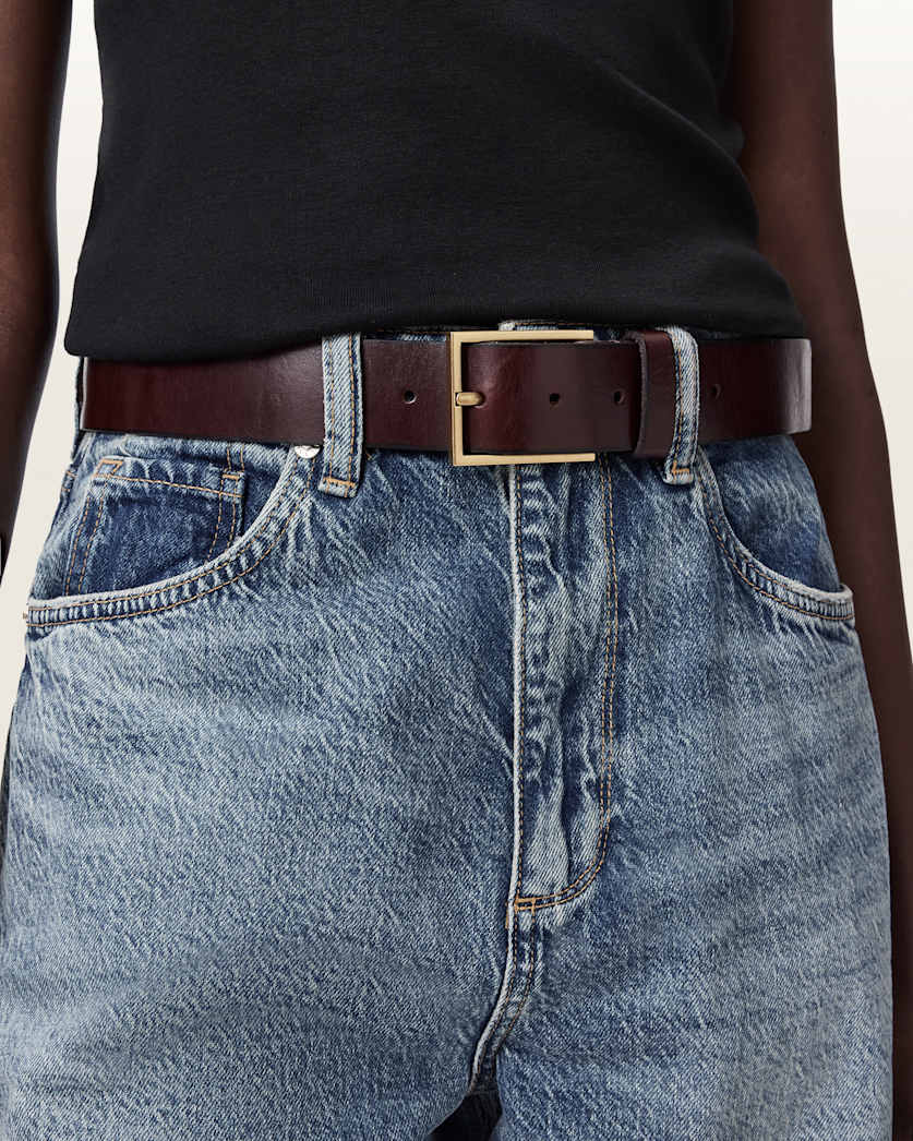 AllSaints Etta Leather Belt Women's Gypsum White Women's