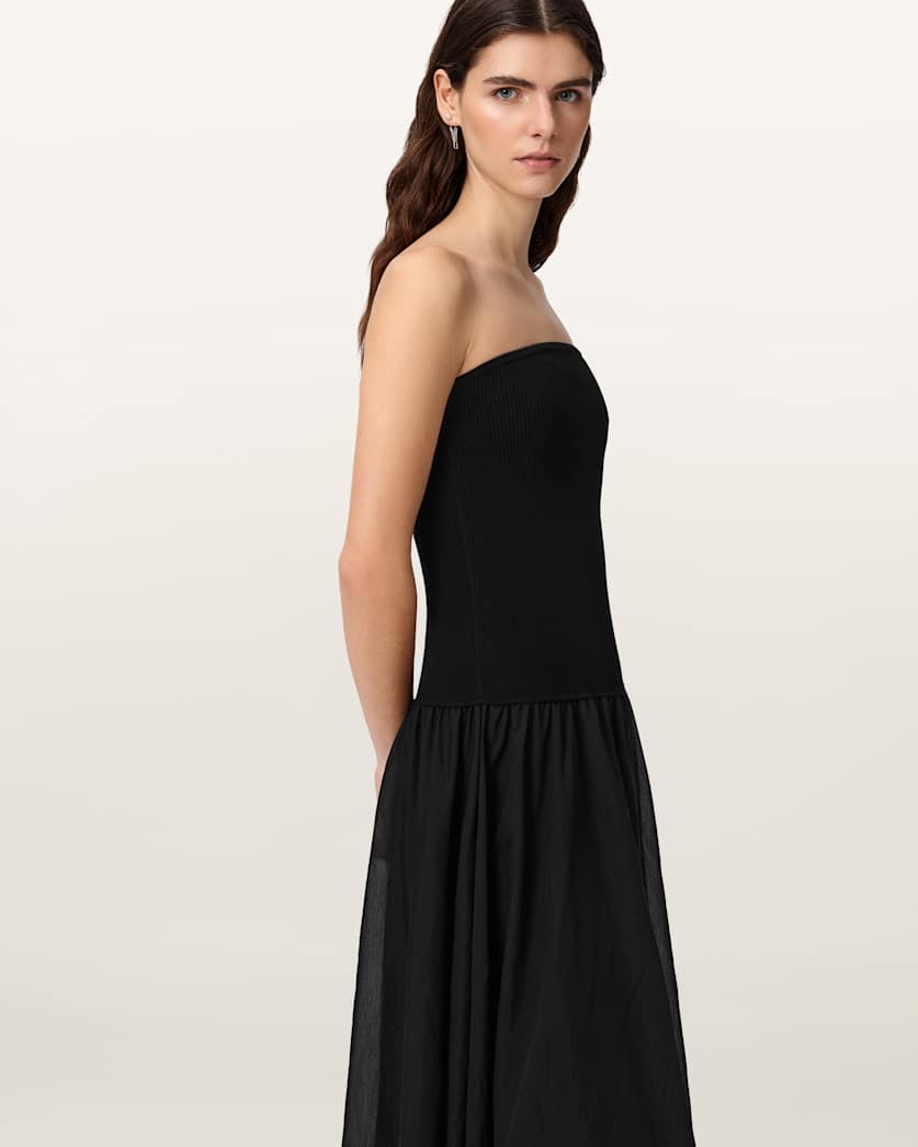 AllSaints Tegan Hybrid Bodycon Maxi Dress Women's Penny Brown Women's