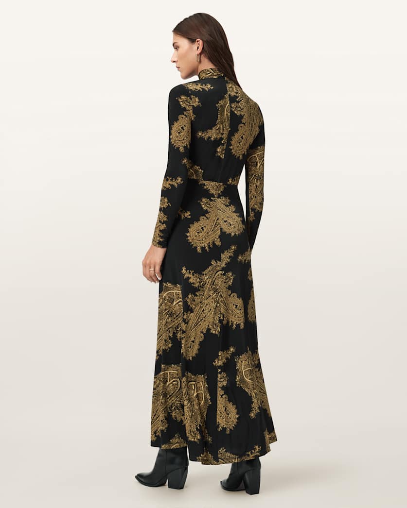 AllSaints Mina A Line Maxi Dress Women's Ella Black Women's