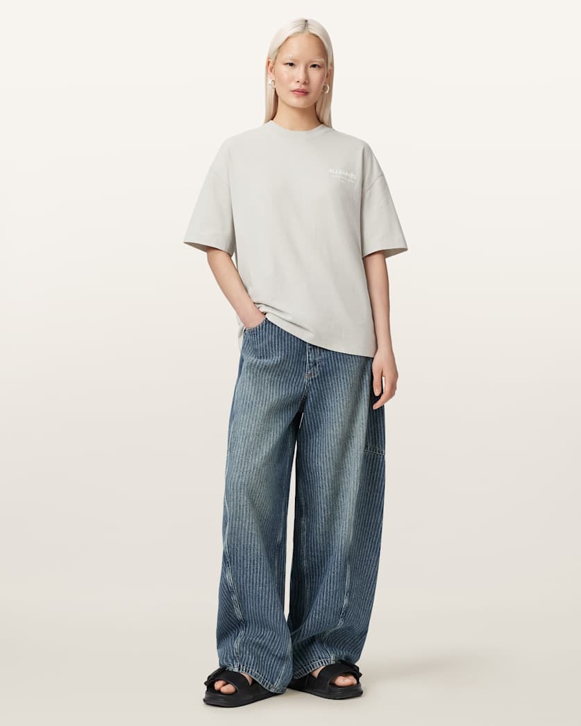 AllSaints Dreamer Oversized Etta Short Sleeve T Shirt Women's Sea Green Women's