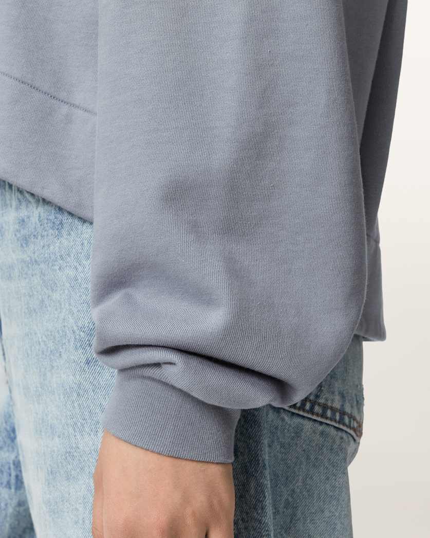 AllSaints Dreamer Lila Oversized Cotton Sweatshirt Women's Quarry Blue Women's