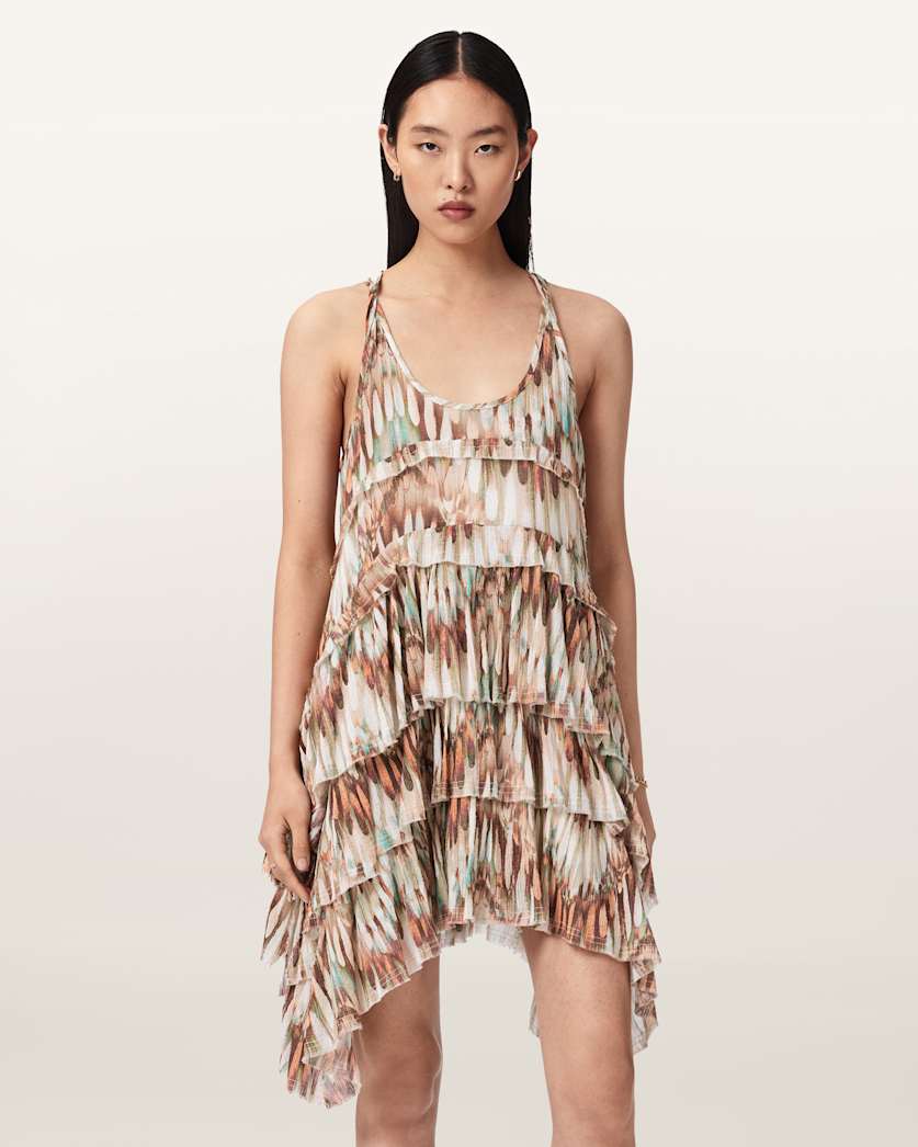 AllSaints Cavarly Relaxed Fit Sleeveless Mini Dress Women's Oceano Soft Pink Women's