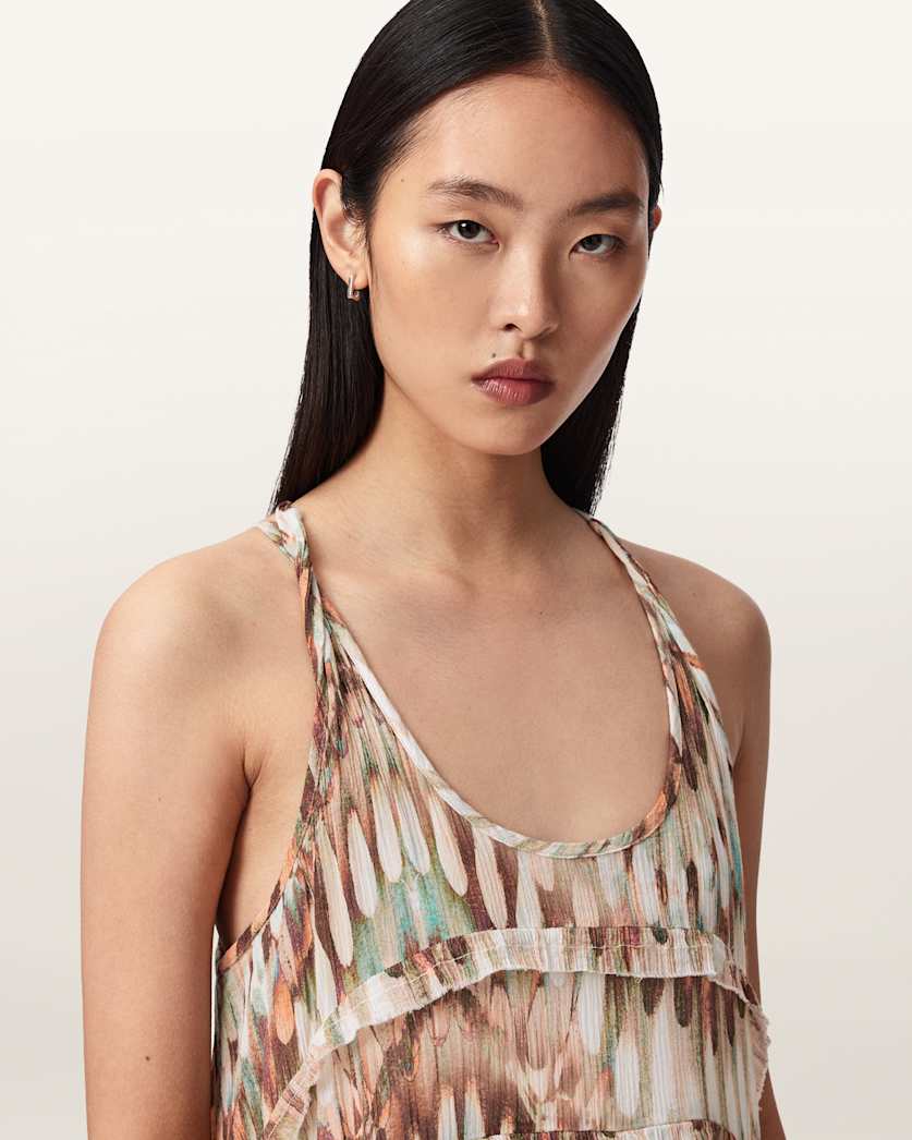 AllSaints Cavarly Relaxed Fit Sleeveless Mini Dress Women's Oceano Soft Pink Women's