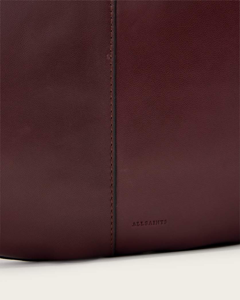 AllSaints Luna Slouchy Leather Shoulder Bag Women's Dark Red Women's