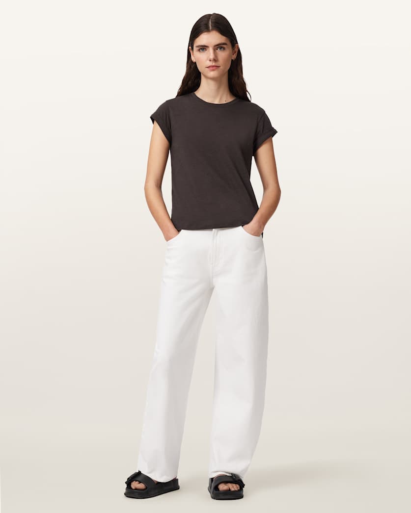 AllSaints Anna Crew Neck Short Sleeve T Shirt Women's Cognac Brown Women's