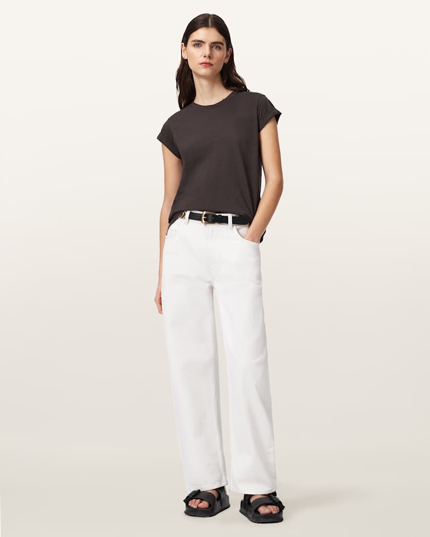 AllSaints Anna Crew Neck Short Sleeve T Shirt Women's Cognac Brown Women's