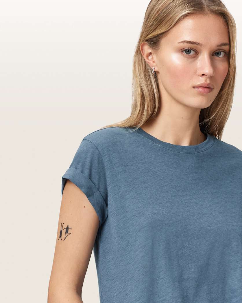 AllSaints Anna Crew Neck Short Sleeve T Shirt Women's Cognac Brown Women's