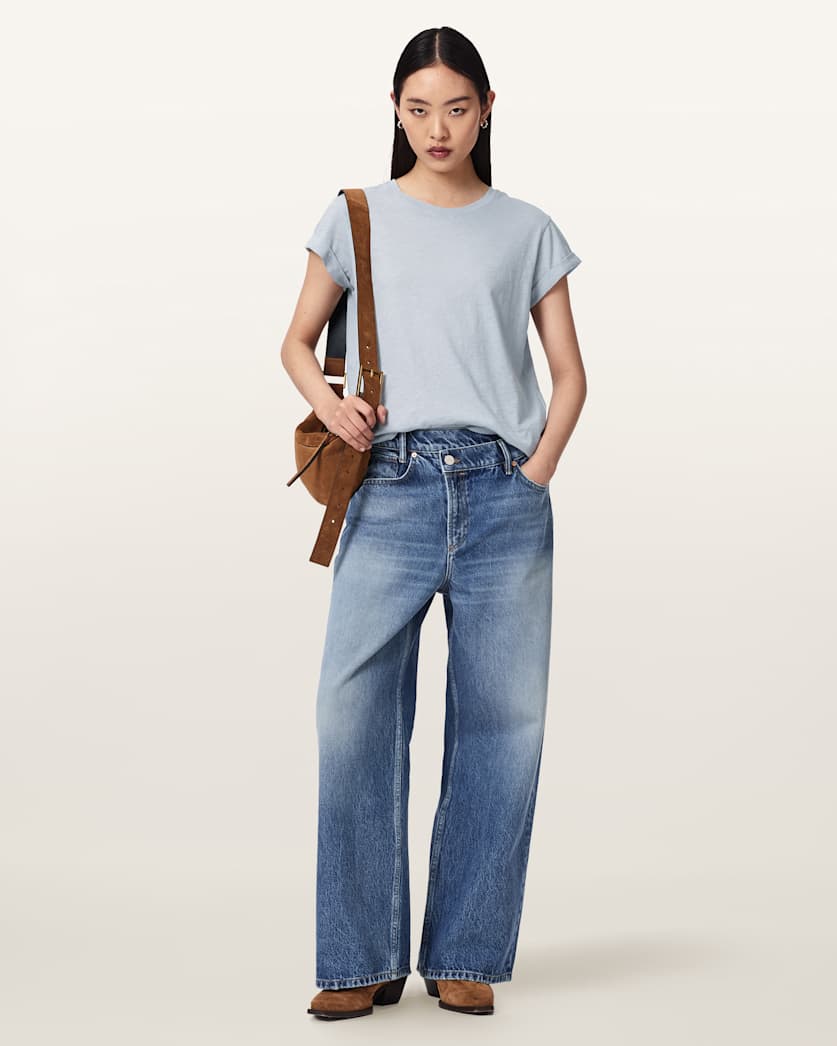 AllSaints Anna Crew Neck Short Sleeve T Shirt Women's Cognac Brown Women's